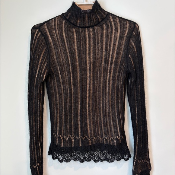 Vince Ladder Cotton & Mohair Blend Mockneck - Picture 2 of 8